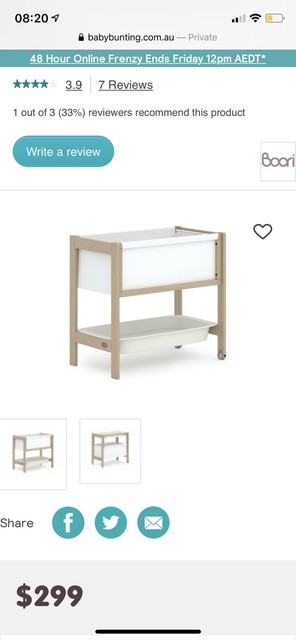 boori tidy bassinet almond